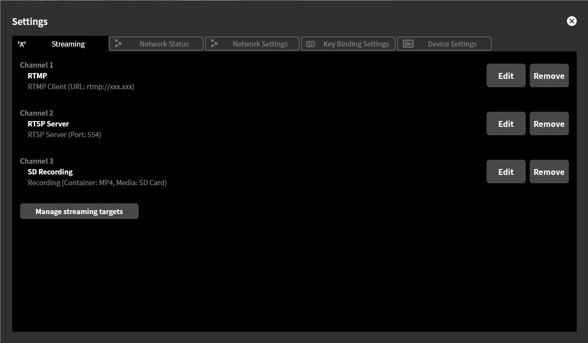 edit existing channel