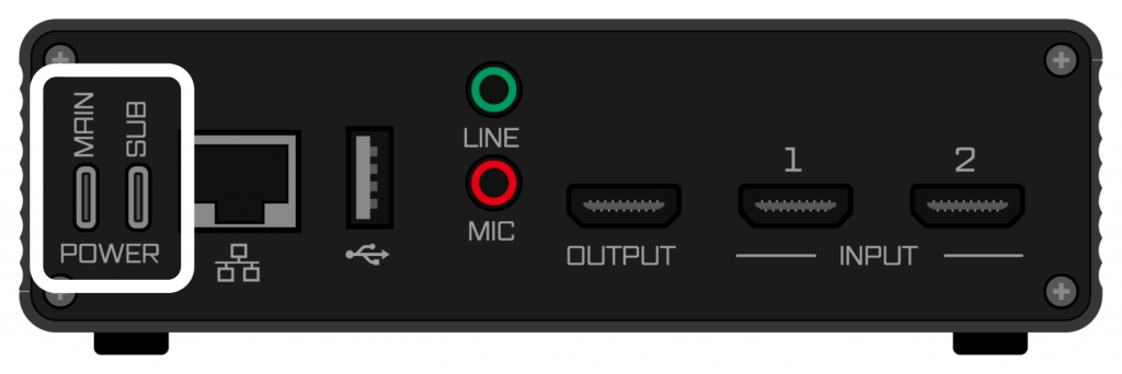 Rear panel power input